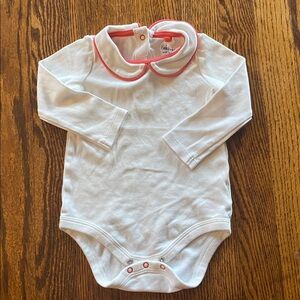 Baby Boden White Bodysuit with Red Orange Accents